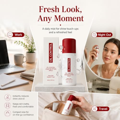 QWKIT Oil Sucker Blotting Paper Spray 1 Pack - Oil Control Mist for Face 1.52oz