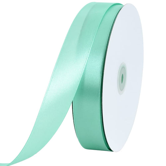 TONIFUL 1 Inch x 100yds Teal Turquoise Blue Satin Ribbon, Thin Solid Color Satin Ribbon for Gift Wrapping, Crafts, Hair Bows Making, Wedding Party Decoration, Invitation Cards, Floral Bouquets