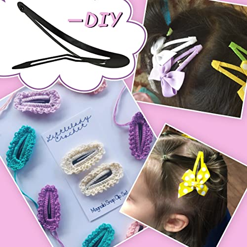 30 Pcs Large Metal Hair Clips - Black Snap Barrettes for Women & DIY Hairstyles