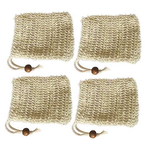 Cotton Linen Soap Storage Bags with Drawstring - 4 Pack