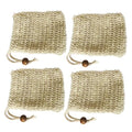 Cotton Linen Soap Storage Bags with Drawstring - 4 Pack