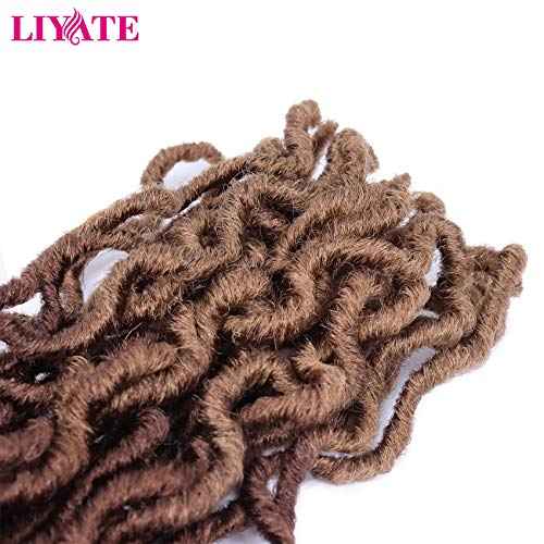 Faux Locs Crochet Hair 10 Inch 6 Packs 3 Tone Ombre Blonde Goddess Locs Crochet Hair for Black Women, Prelooped Gypsy locs Crochet Hair for kids Wavy Dreadlocks Crochet Hair Extensions, 1B/30/27