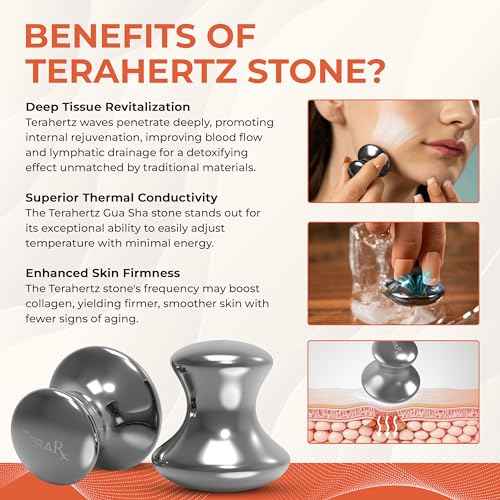 TeraRX¢ç Terahertz Stone Gua Sha & Massage Tools ? Authentic Terahertz Tools for Lymphatic Drainage, Tension Relief, and Facial Relaxation (Mushroom Gua Sha)
