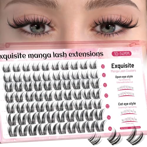 Manga Lash Clusters 10-14mm C Curl Wispy Eyelash Extensions