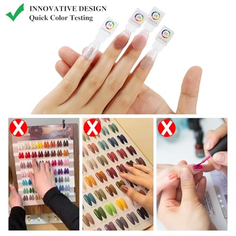 180 Magnetic Nail Color Book,Leather Magnetic Color Display Book with 192 Magnetic Tips & 1-180 Number Labels,Perfect for Nail Polish Nails Art Design(Grey)
