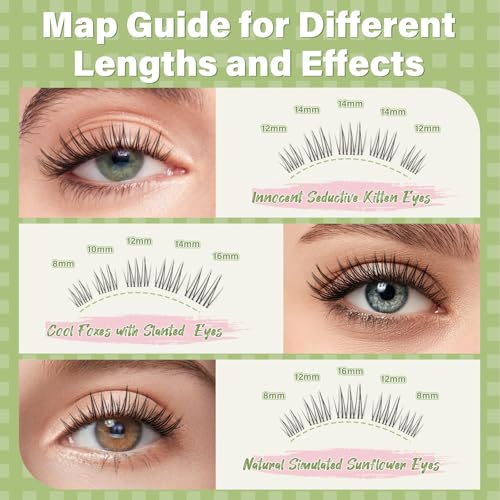 KEYYOU Venus Aurora Naiad DIY Lashes Clusters Invisible Band C Curl Natural Soft Waterproof 120Pcs Lash Extension Easy to Apply at Home Cosmetic Makeup Volume False Eyelashes (Aurora-C-8-16MIX)