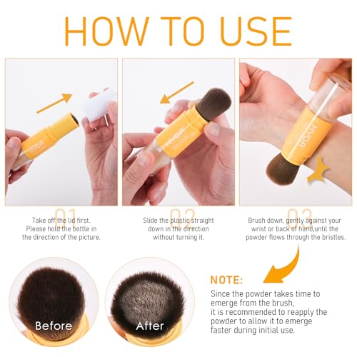 Mineral Sunscreen Setting Powder, SPF 35 Translucent Brush Powder, Long Lasting Lightweight Breathable Loose Powder for Face,Scalp & Hair, Oil Control Natural Matte Finish