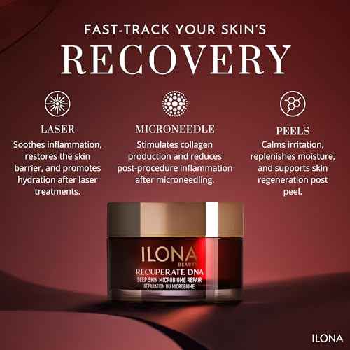 ILONA Recuperate DNA | Mircobiome Face Moisturizer | Anti-Inflammaging Cream with Niacin, Peptides, Ceramides | Deep Skin Formula for Sensitive Skin | Made in Japan | 1.7 oz