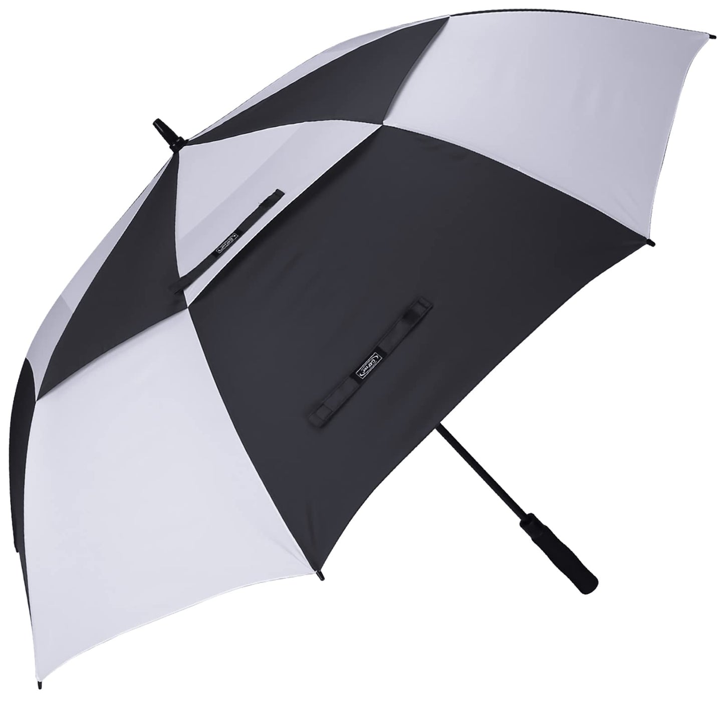 G4Free 54 Inch Automatic Open Golf Umbrella Windproof Extra Large Oversize Double Canopy Vented Windproof Waterproof Stick Umbrellas for Men (Black/White)