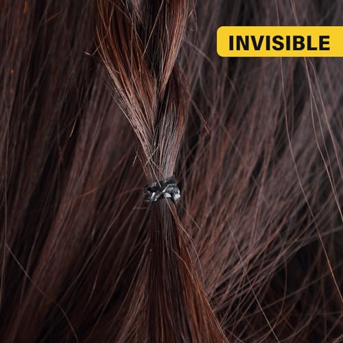 Mini Rubber Hair Bands 1000 Pcs - Black, 1/2 Inch, Durable Elastic Hair Ties