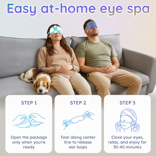 16 Pack Steam Eye Mask Variety Set Lavender Chamomile Jasmine and Unscented, Heated Eye Masks for Dry Eyes Puffiness and Relaxation, Self Heating Warm Compress for Sleep and Travel