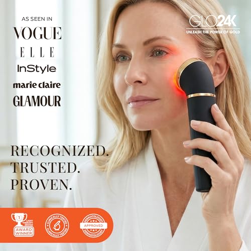 GLO24K 3-in-1 Red Light Massager for Face & Neck