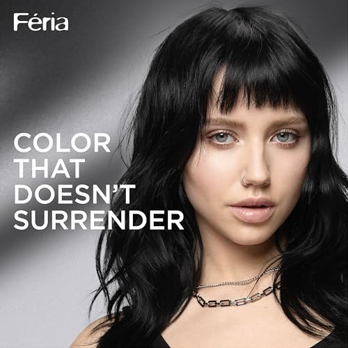 L'Oreal Paris Feria Permanent Hair Dye Kit - Jet Black, Multi-Faceted Color