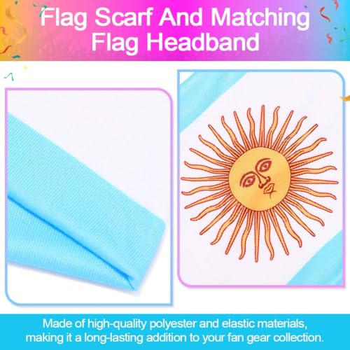 CAKURE Soccer Fan Headband Set Flag Print Sports Headbands for Adults