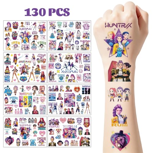 130pcs Cartoon Temporary Tattoos Party Favors for Kids