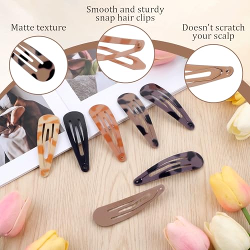 20-Pack Metal No-Slip Mini Hair Clips for Women & Girls - Matte Finish, 1.89 Inch