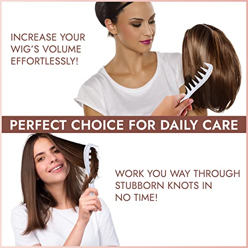 Wide Tooth Detangling Comb for Wigs & Hair Extensions - Gentle Styling Tool