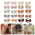 Baby Girls Hair Ties with Linen Bows – 20 Pcs No-Damage Elastic Nylon Ponytail Holders