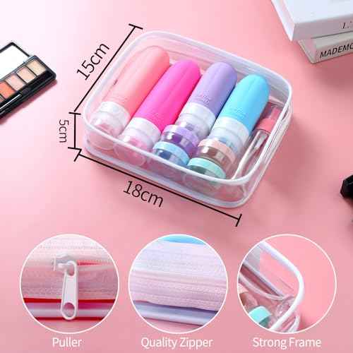 Gemice 16 Pack Travel Size Bottles, TSA Approved Leakproof Travel Containers for Toiletries, Silicone Refillable Travel Essentials Accessories with Travel Bag for Shampoo Conditioner