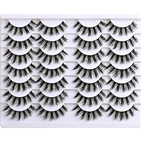 Fluffy Wispy False Eyelashes 14 Pairs | Natural, Reusable Volume Strips