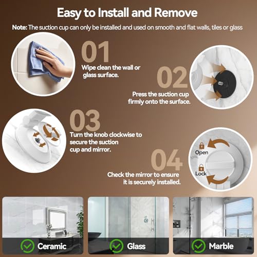 Shinowa 20X Magnifying Wall-Mounted Makeup Mirror with Lights