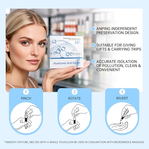 5% Hyaluronic Acid Tubes Ultra-Hydrating Vials with Niacinamide,Collagen Stem Cell,Wake Nature Perfection|AntiAging|Deep Hydration|CellActivation-1.5ml*60Pcs Ultra Hyaluronic Acid Serum for Face