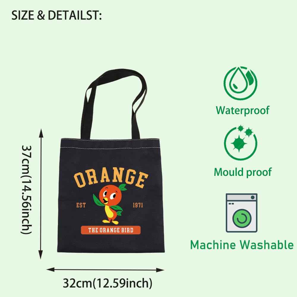 FOTAP Orange Bird Makeup Bag Cartoon Character Lover Gift Orange Bird Est 1971 Zipper Pouch Magic Kingd*m makeup bag (ORANGE BIK Tote)