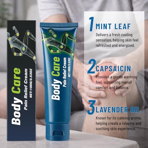 2 Pack Neuropathy Relief Cream,Capsaicin Nerve Relief Cream with Mint & Lavender Oil, Cooling & Soothing Formula for Skin Discomfort, Lightweight & Non-Greasy