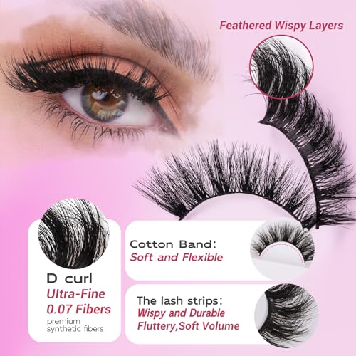 Cat Eye Lashes - Fluffy Volume False Lashes, 7 Pairs Reusable