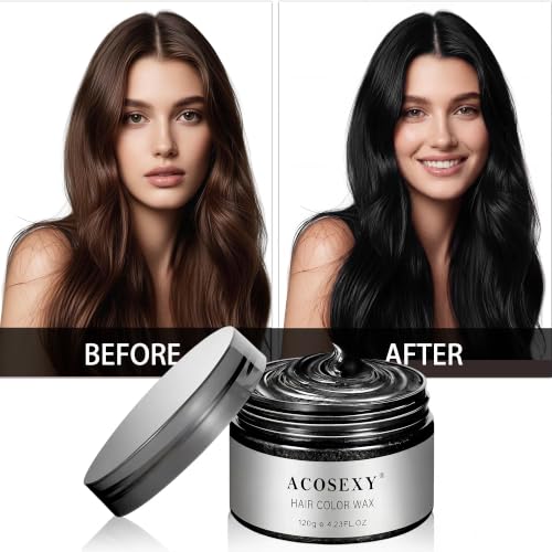Temporary Hair Color Wax Dye (Black, 120g) – Washable