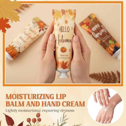 Leelosp 24 Sets Pumpkin Hand Cream Lotion Kit Thanksgiving Favors