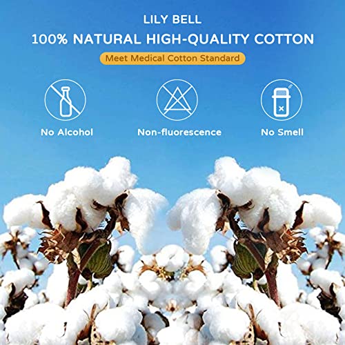 Lily Bell Cotton Tissue Dry Wipes 100% Pure Cotton Wipe Disposable Face Towel for Sensitive Skin, Lint-Free, Dry and Wet Use, Makeup Remover Dry Wipe, 80 Counts