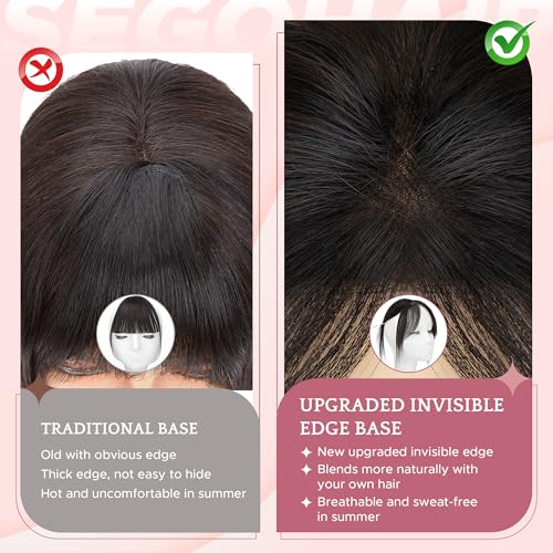 SEGO Clip-in Side Bangs 100% Human Hair #01B Brown Black