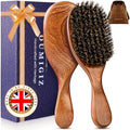Boar Bristle Hair Brush Since 1965 British Craftsmanship, Handmade Natural Wooden Slick Back Hairbrush/Beard Brush, Pure Soft Bristles Gentle Detangling Women Men Kids Thin Fine Hair, Smooth & Shine