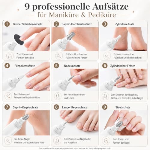 Electric Nail File Set for Professional Manicure & Pedicure