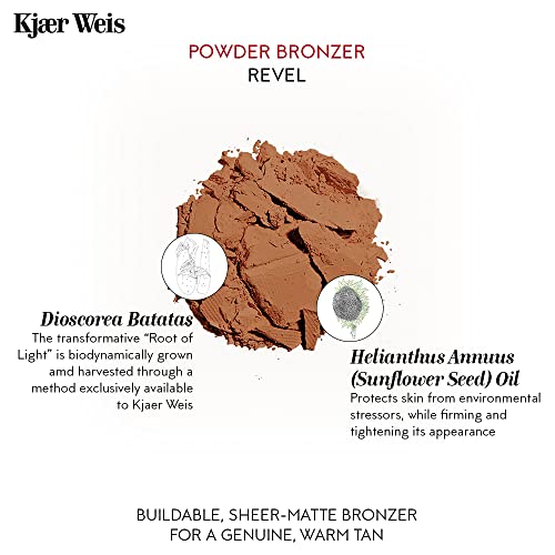 Kjaer Weis Bronzer Powder Makeup. Matte Warm Terracotta Contour Makeup for Natural-Looking Tan Face Makeup. Contour Powder with Certified-Organic Ingredients. Cruelty Free Clean Makeup - Revel