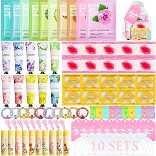 100PCS Spa Party Supplies for Girls 10-12, Bachelorette Spa Party Favors Gifts for Teens Girls 8-12, Face Masks Skincare,Hand Cream,Lip Balm,Eye Patches,Lip Mask, Spa Birthday Sleepover Party Supplies