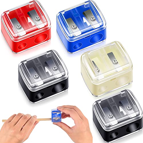 Chuangdi Dual-Hole Makeup Pencil Sharpener 5-Pack for Eyeliner & Lip Liner