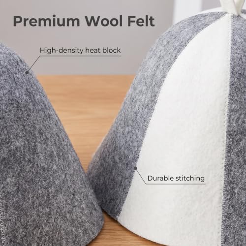 2 Pack Wool Sauna Hat for Men & Women