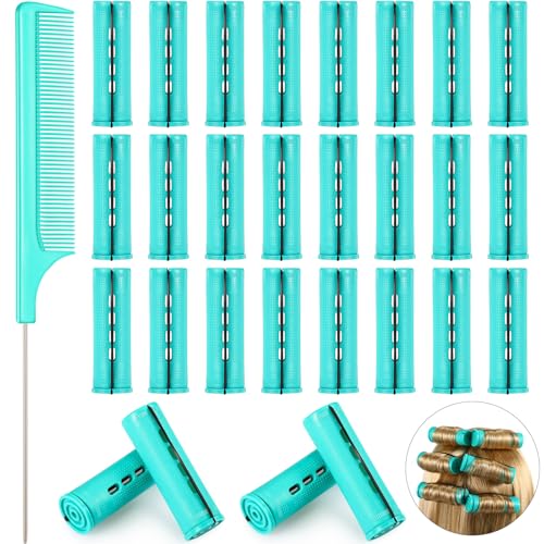 Chuangdi 24 Pcs Cold Wave Hair Perm Rods with Rat Tail Comb