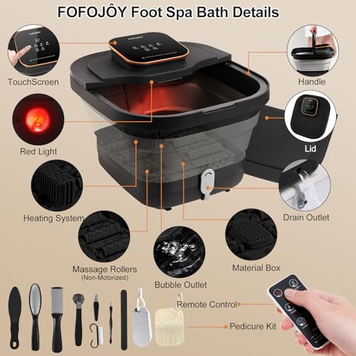 Collapsible Foot Spa Bath with Heat, Massage & Remote Control