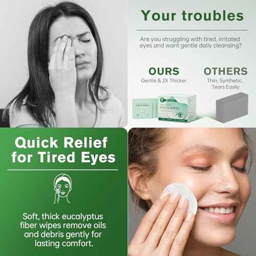 Eyelid and Lash Cleansing Wipes ? Hypoallergenic Tea Tree Oil Eye Wipes for Dry Eyes, Blepharitis & Sensitive Skin ? Pre-Moistened, Individually Wrapped Pads for Daily Eye Care ? 30 Count