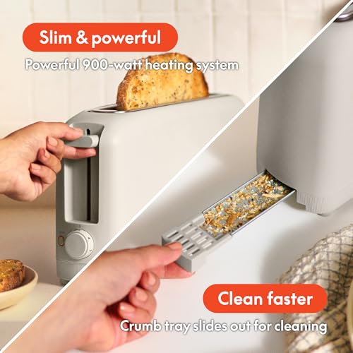 BELLA 2-Slice Slim Toaster, 10" Long Slot, 6 Settings