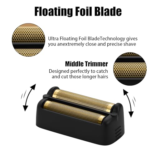 FX79RF2MB Replacement Foil and Cutters for BaBylissPRO FXONE Double Foil Stick Shaver, Hypoallergenic Extra-close Shaver Replacement Head, Matte Black