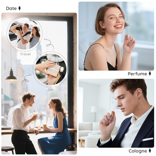 Segbeauty 40pcs 0.1oz Mini Spray Bottle Empty, Perfume Travel Refillable Atomizer Sprayer, Bulk Perfume Atomizer with Transfer Tool, 3ml Small Fine Mist Travel Cologne Sprayer Bottle Fragrance