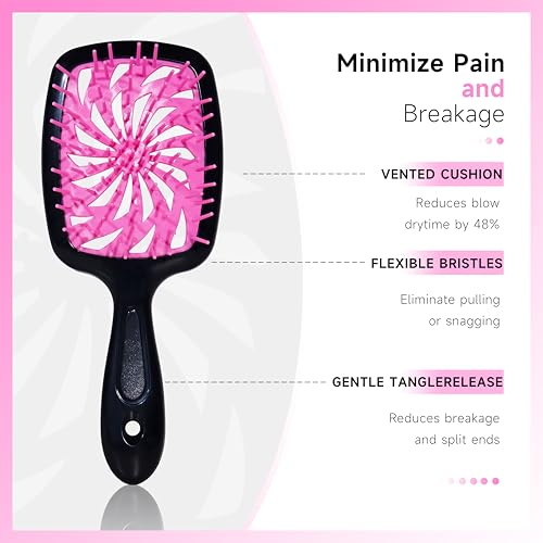11-Piece Hair Brush Set with Detangling Brush & Spray Bottle