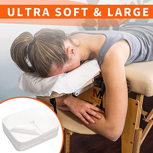 300 Count Disposable Face Cradle Covers, Massage Face Covers Medical-Grade Ultra Soft Large Headrest Covers for Massage Tables & Massage Chairs