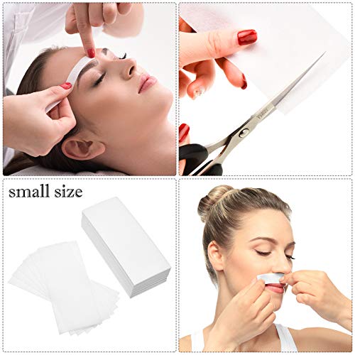 Maitys 1000 Pieces Non-woven Wax Strips for Body Facial Hair Removal Beauty Waxing Sheets Soft Wax Strips for Women Men Leg Face Chest Back Eyebrow Armpit and Bikini, 2.8'' x 7.9'' and 1.5'' x 3.9''