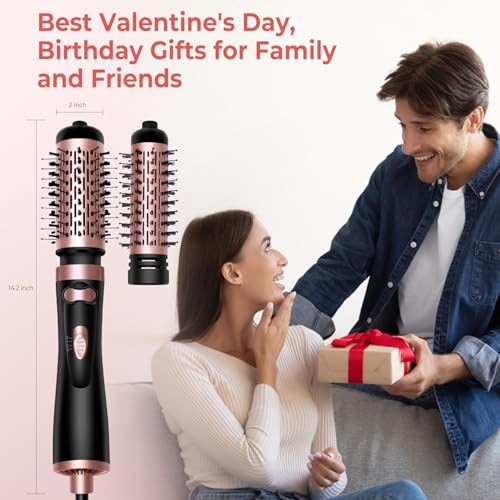 OKWRAP 3-in-1 Rotating Hair Dryer Brush with 2 Detachable Brushes