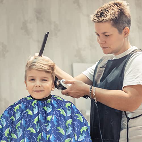 Kids Cartoon Fish Barber Cape with Neck Duster Brush - Hair Cutting Cape for Kids